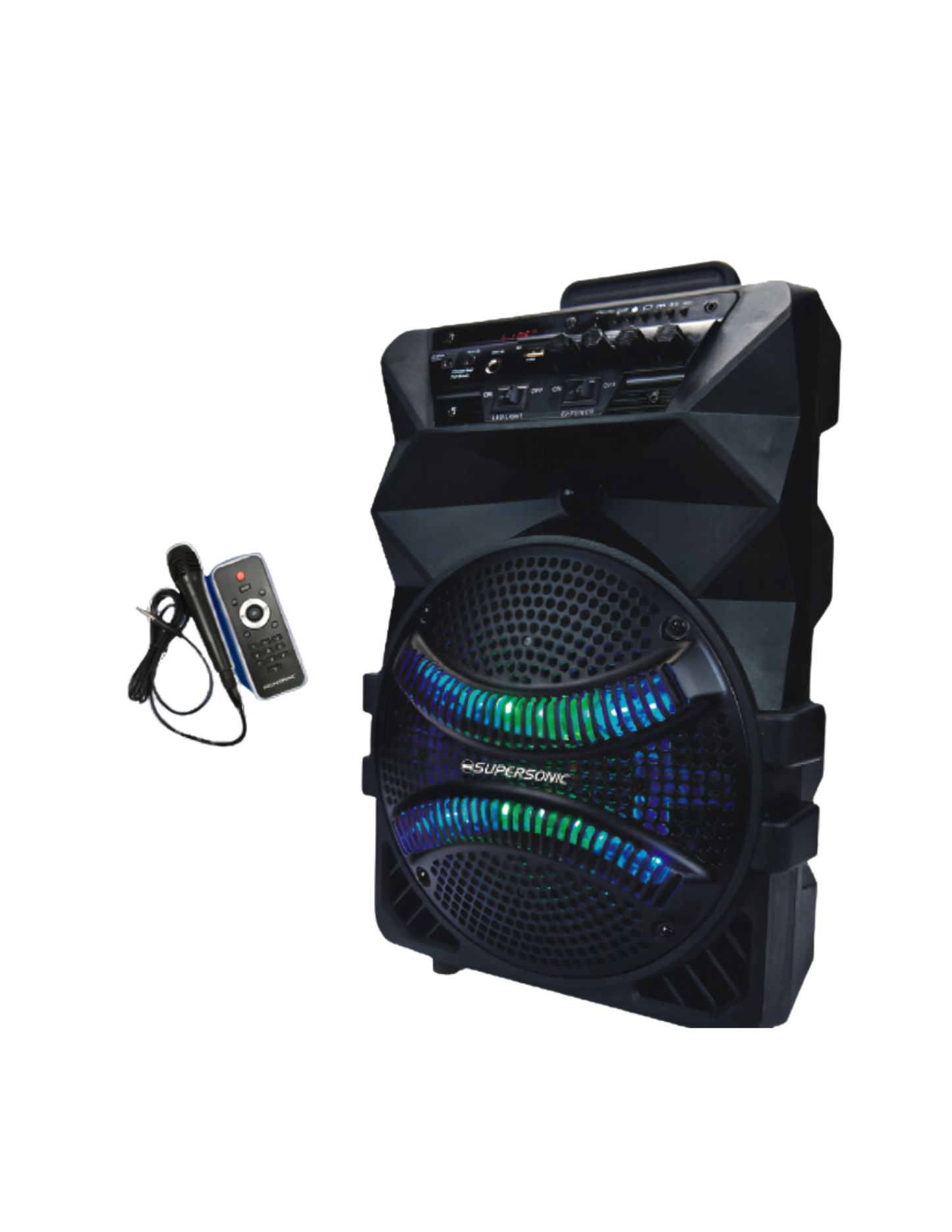 Supersonic 8" Portable Karaoke Speaker with Mic+Remote SX-108S