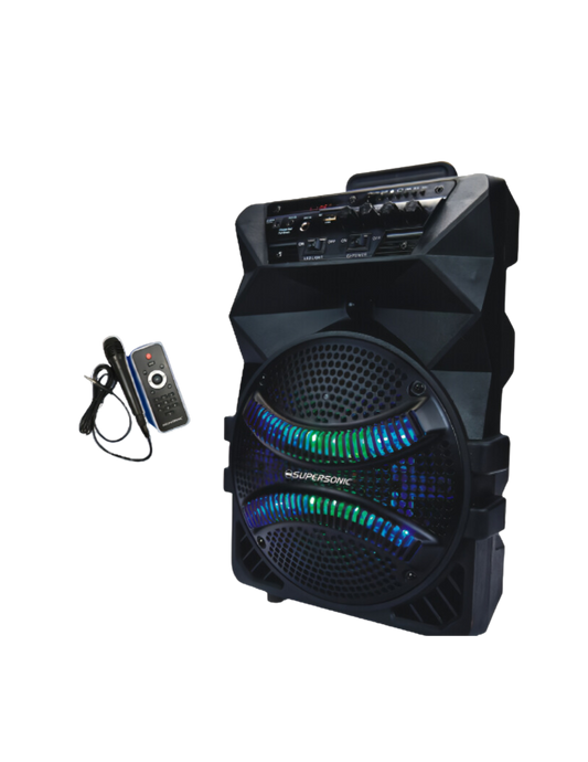 Supersonic 8" Portable Karaoke Speaker with Mic+Remote SX-108S