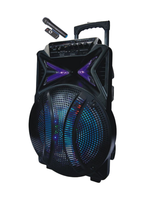 Supersonic 15" Portable Karoake Speaker Trolley with Mic+Remote SX-115D