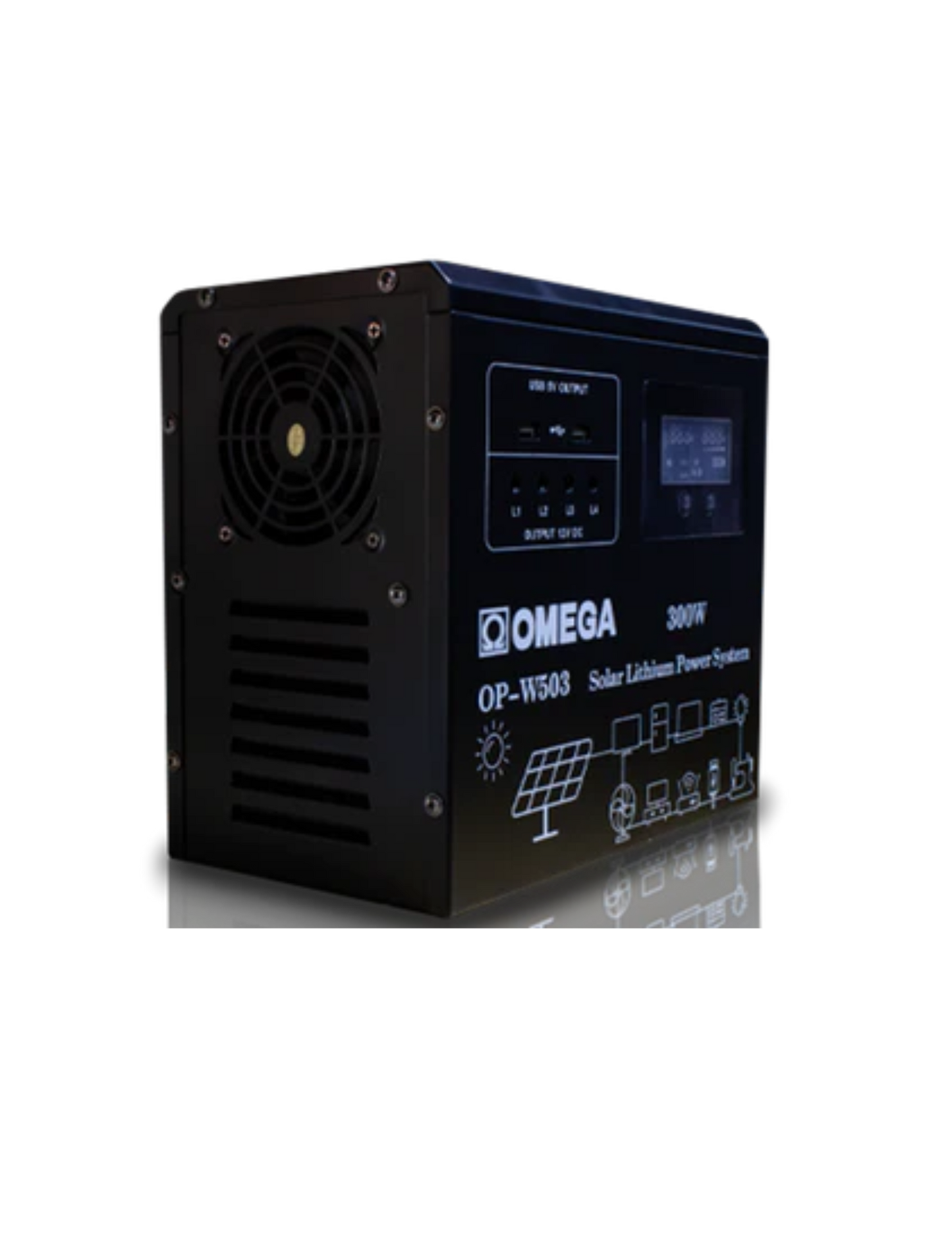 Omega 300W Lithium Portable Power Station 280x160x260mm - RIIGOP-W503