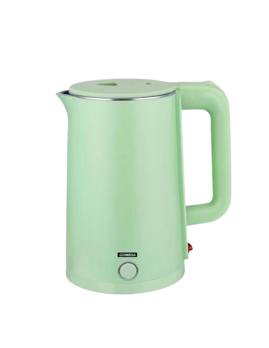 Omega Cordless Stainless Steel Green Kettle TS-26W7
