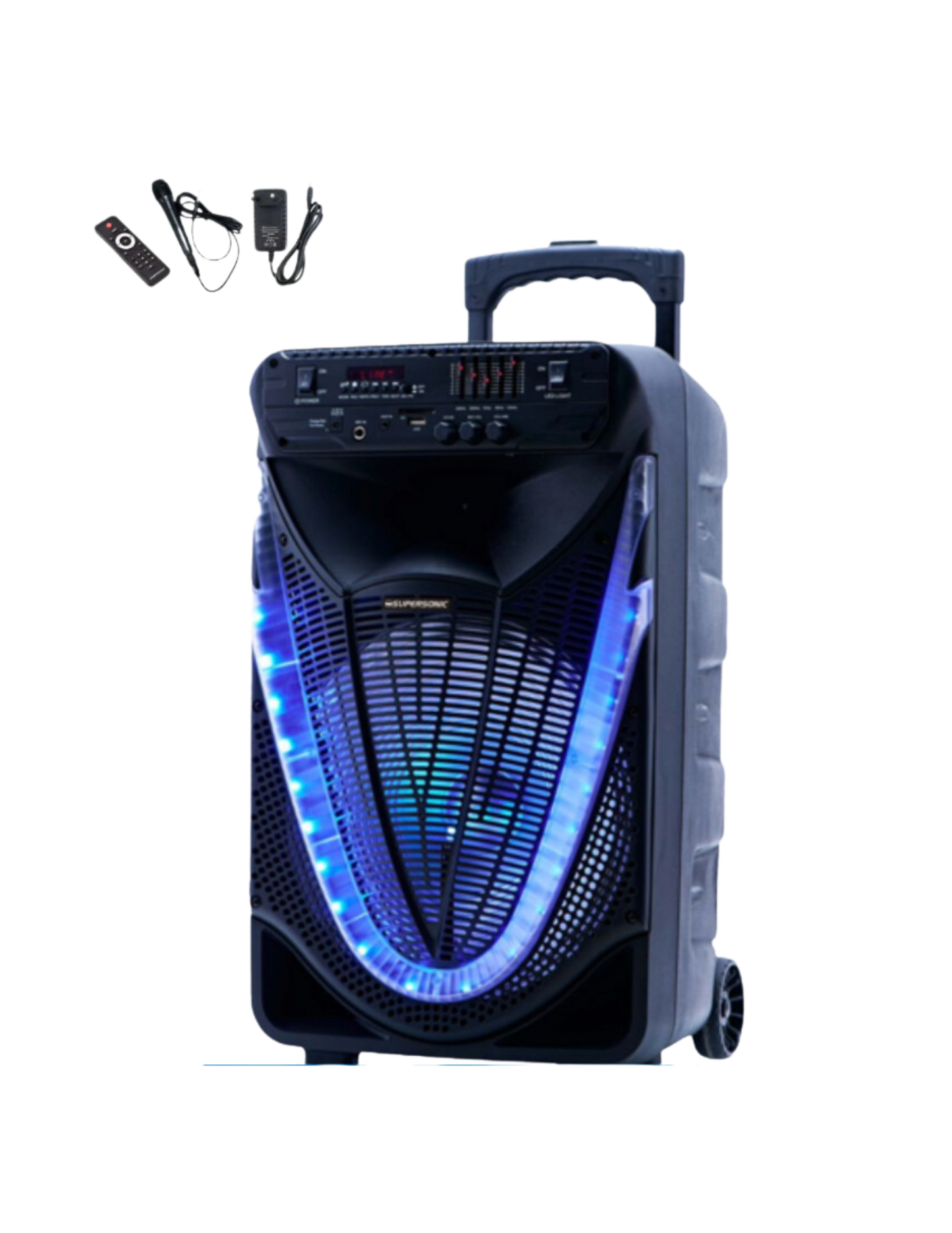 Supersonic 15" Portable Karaoke Speaker Trolley with Mic+Remote SPK-68E