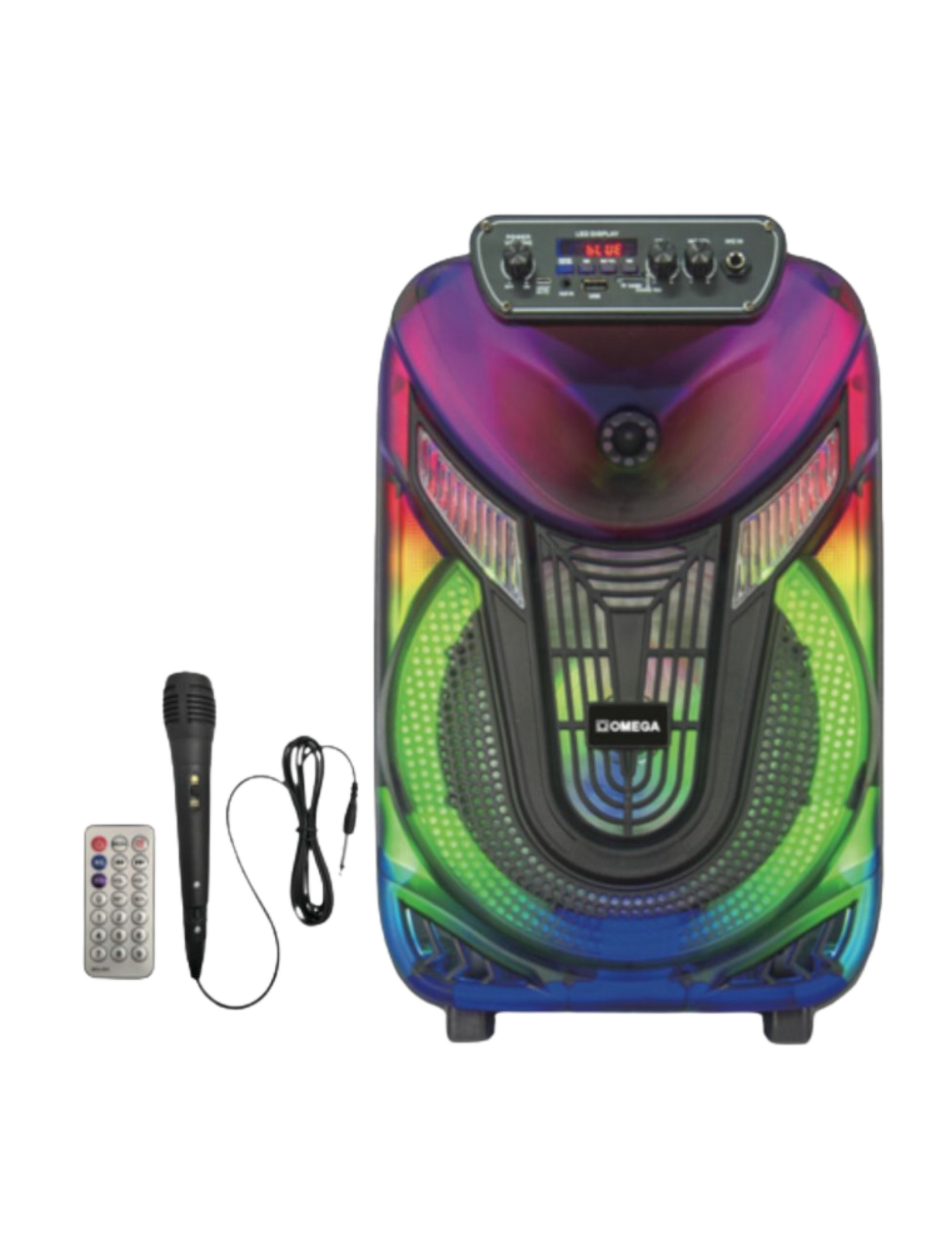 Omega 8" Portable Karaoke Speaker with Mic+Remote OP-83A7